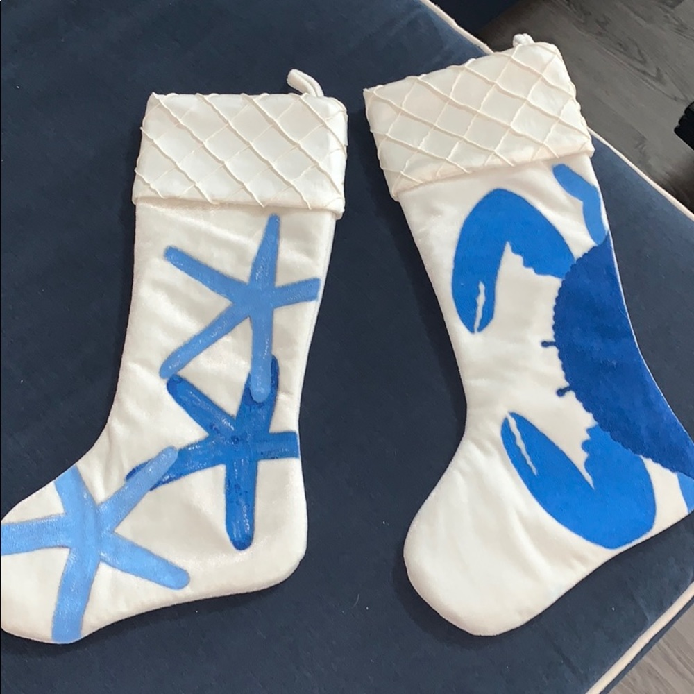 Handpainted Beach Christmas Stockings & Tree Skirt